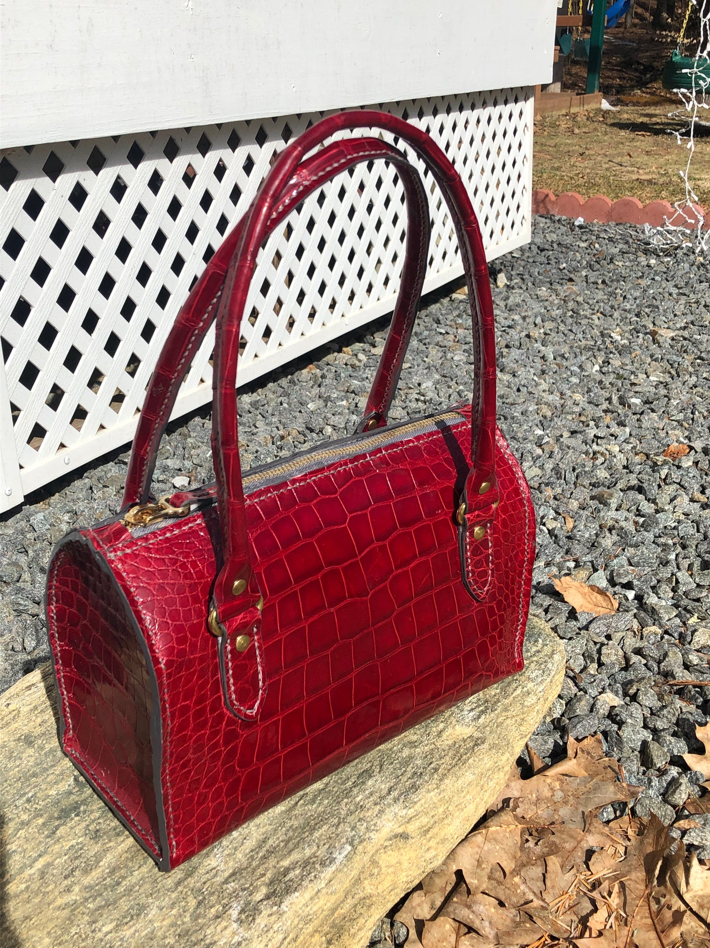 Cherry Alligator Jem Bag