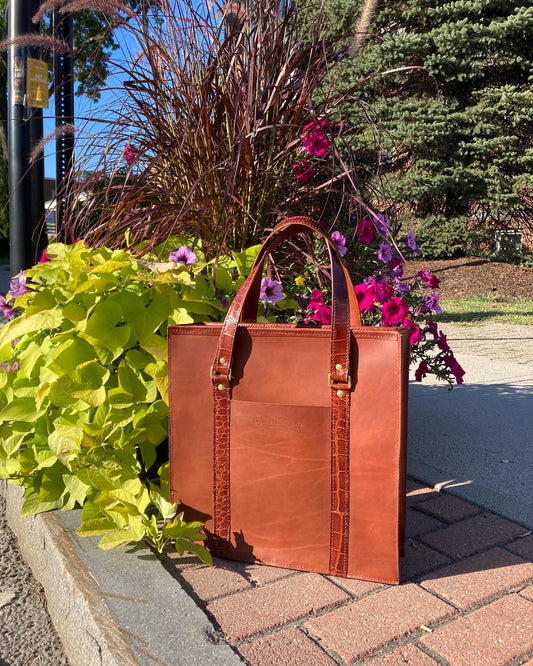 Metropolitan Tote in Bourbon with Alligator straps