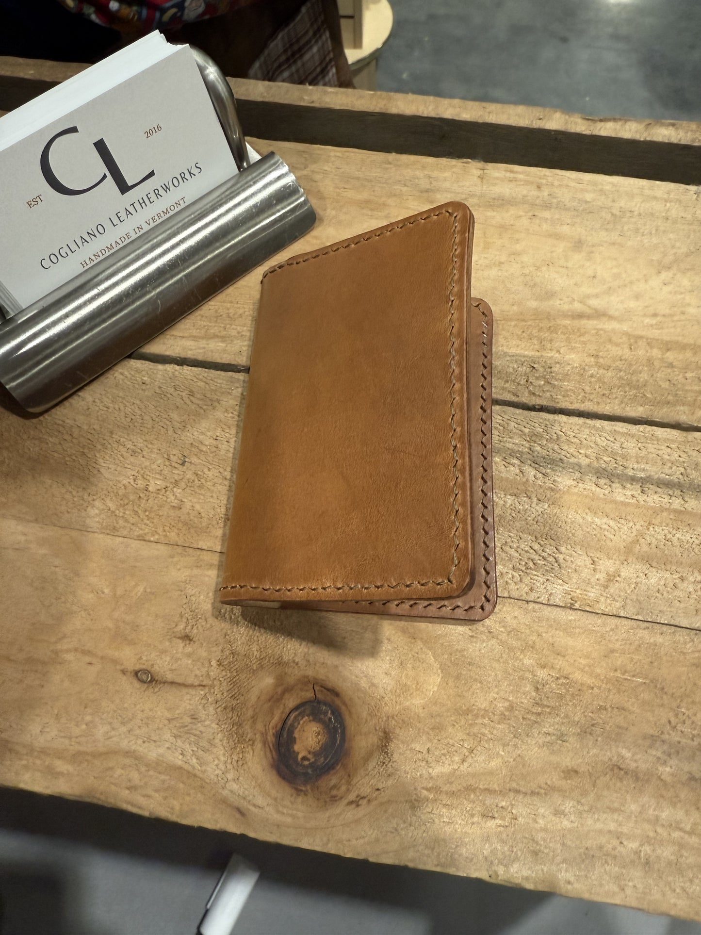 Minimalist leather card wallet